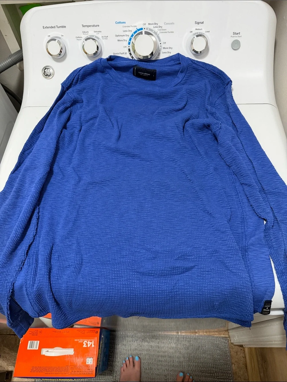 Lucky Brand Men's Crewneck Sweater in Bright Blue